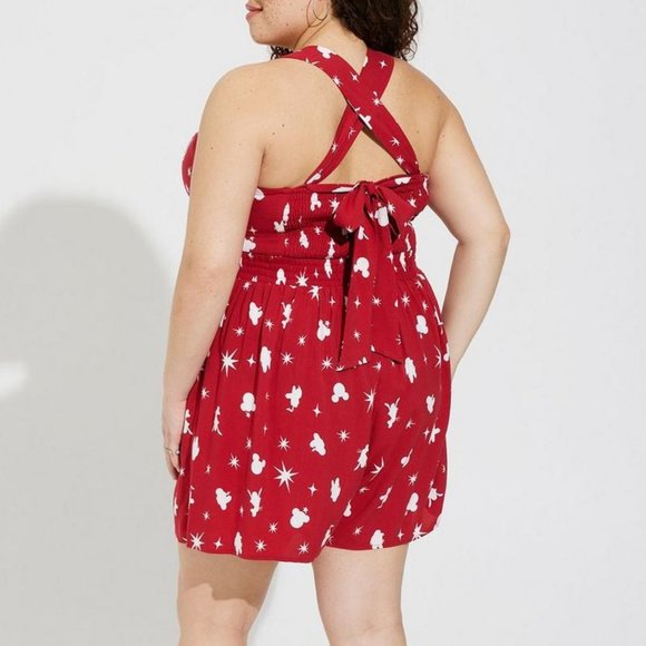 NWT TORRID ROMPER - DISNEY MINNIE MICKEY MOUSE - POLKA DOT STAR PRINT AMERICANA - Picture 3 of 16